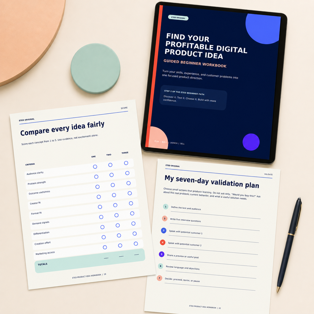 Find Your Profitable Digital Product Idea — Guided Beginner Workbook